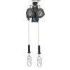 FallTech 8' CTX Cable Class 2 Leading Edge Personal SRL-P, Twin-leg w/ Steel Rebar Hooks 83208TP3
