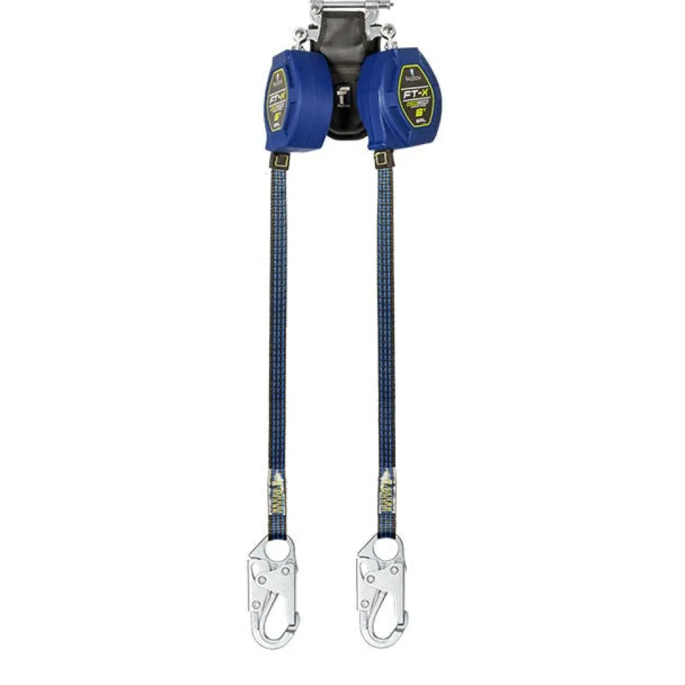 FallTech 6' FT-X EdgeCore Class 2 Personal SRL-P, Twin-Leg w/ Steel Snap Hooks 84106TP1