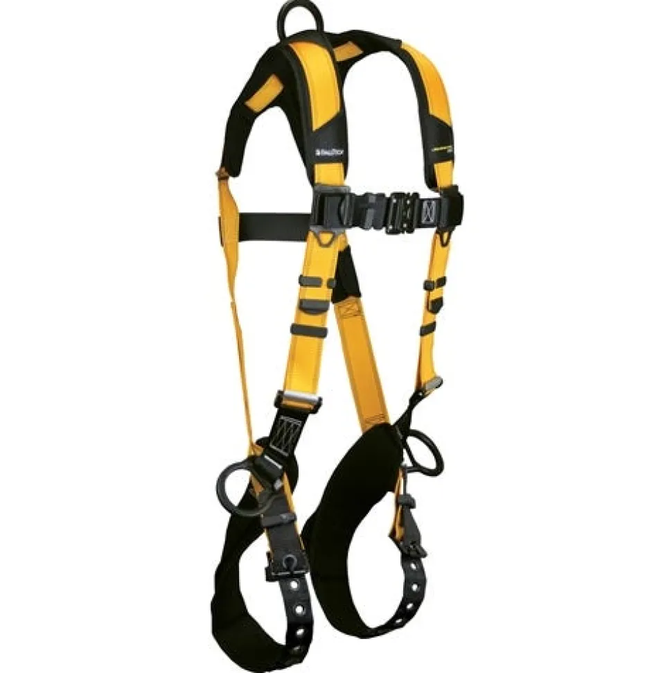 FallTech Journeyman Flex Standard Non-belted Aluminum Full Body Harness, Tongue Buckle Leg Adjustment 7023B