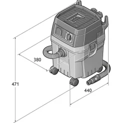 Fein Turbo I 6 Gallon 151 CFM Wet/Dry Dust Extractor Vac 92035236090