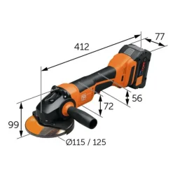 Fein 18V AmpShare CCG 18-125-10 AS 5" Angle Grinder Paddle 1080 Watts Brake Kit 71220462120