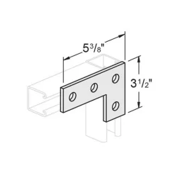 Flat Corner Plate 4 Hole 3-1/2" X 5-3/8". Z/P 20/Box