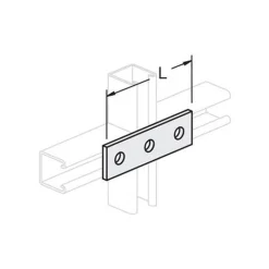 Flat Splice Plate 2 Hole. 1-5/8" X 4-5/8". Z/P. 50 Pcs/ Box