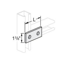 Flat Splice Plate 2 Hole. 1-5/8" X 3-1/2". Z/P. 50 Pcs/Box
