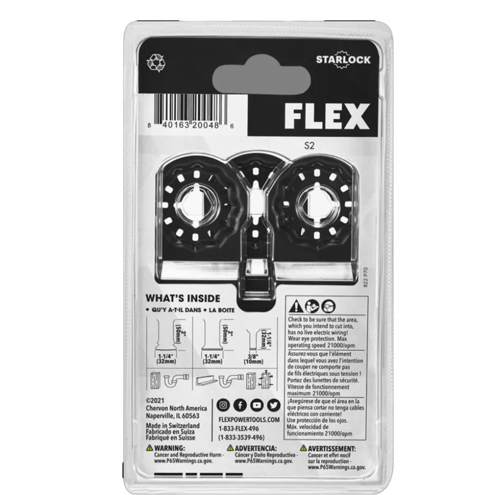 Flex 3 Piece Oscillating Accessory Plunge Cutting Blade Set FAM40101-3
