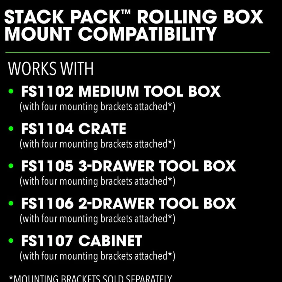 FLEX STACK PACK Rolling Tool Box Mount FS1504