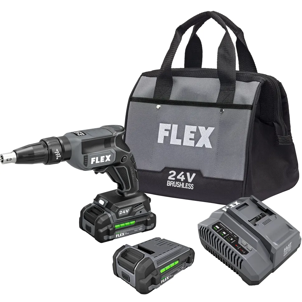 FLEX 24V Brushless Drywall Screw Gun Kit FX1611-2AA