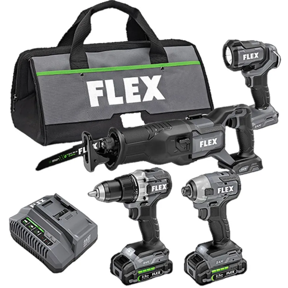 FLEX 24V Brushless 4-Tool Combo Kit FXM401-2A