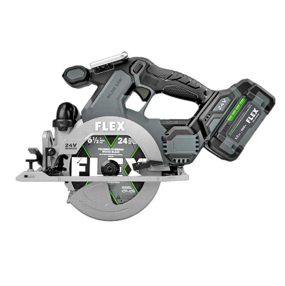 Flex 24V Circular Saw 6-1/2" In-Line Kit (5.0Ah) FX2131A-1C