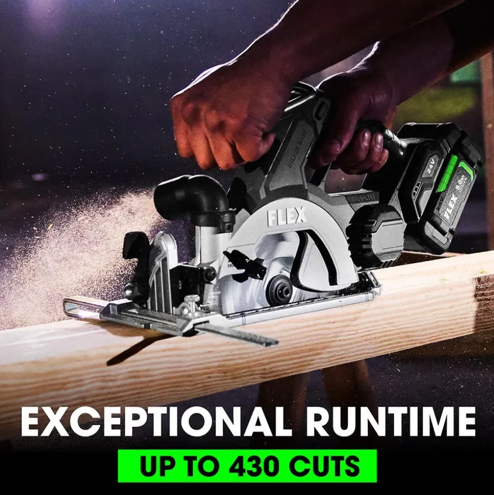 Flex 24V Circular Saw 6-1/2" In-Line Kit (5.0Ah) FX2131A-1C