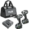 FLEX 24V 1/2" Hammer Drill and Impact Driver Combo Kit (3.5Ah/6.0Ah Stacked) FXM202-2G