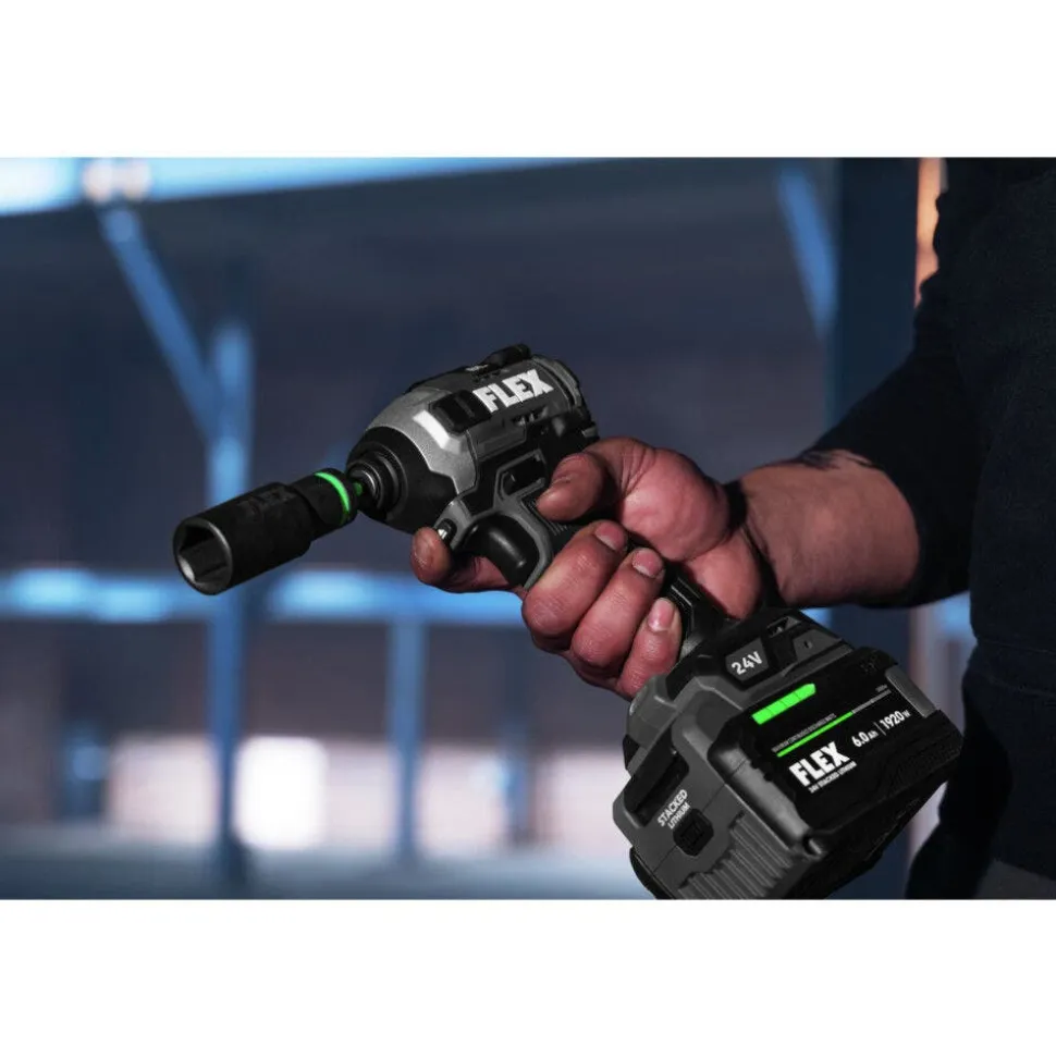 FLEX 24V 1/2" Hammer Drill and Impact Driver Combo Kit (3.5Ah/6.0Ah Stacked) FXM202-2G