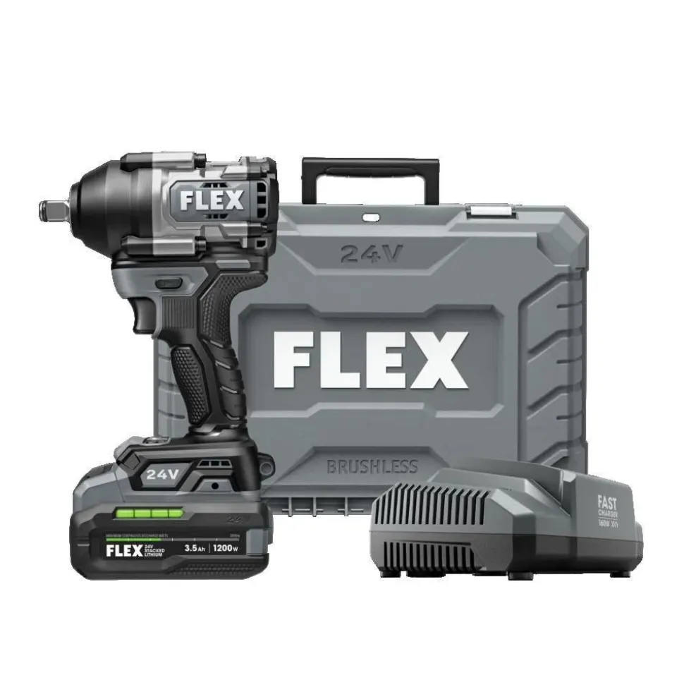 FLEX 24V 1/2" Mid Torque Impact Wrench Stacked-Lithium Kit FX1451-1F