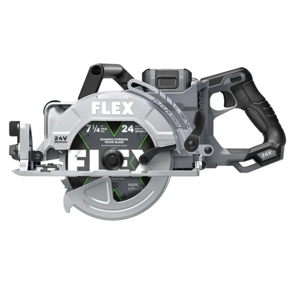 FLEX 24V 7-1/4" Rear-Handle Circular Saw Kit (10.0Ah Stacked) FX2141R-1J