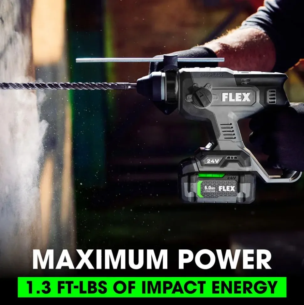 Flex 24V SDS-Plus 7/8" Rotary Hammer Drill (5.0Ah) Kit FX1531-1C