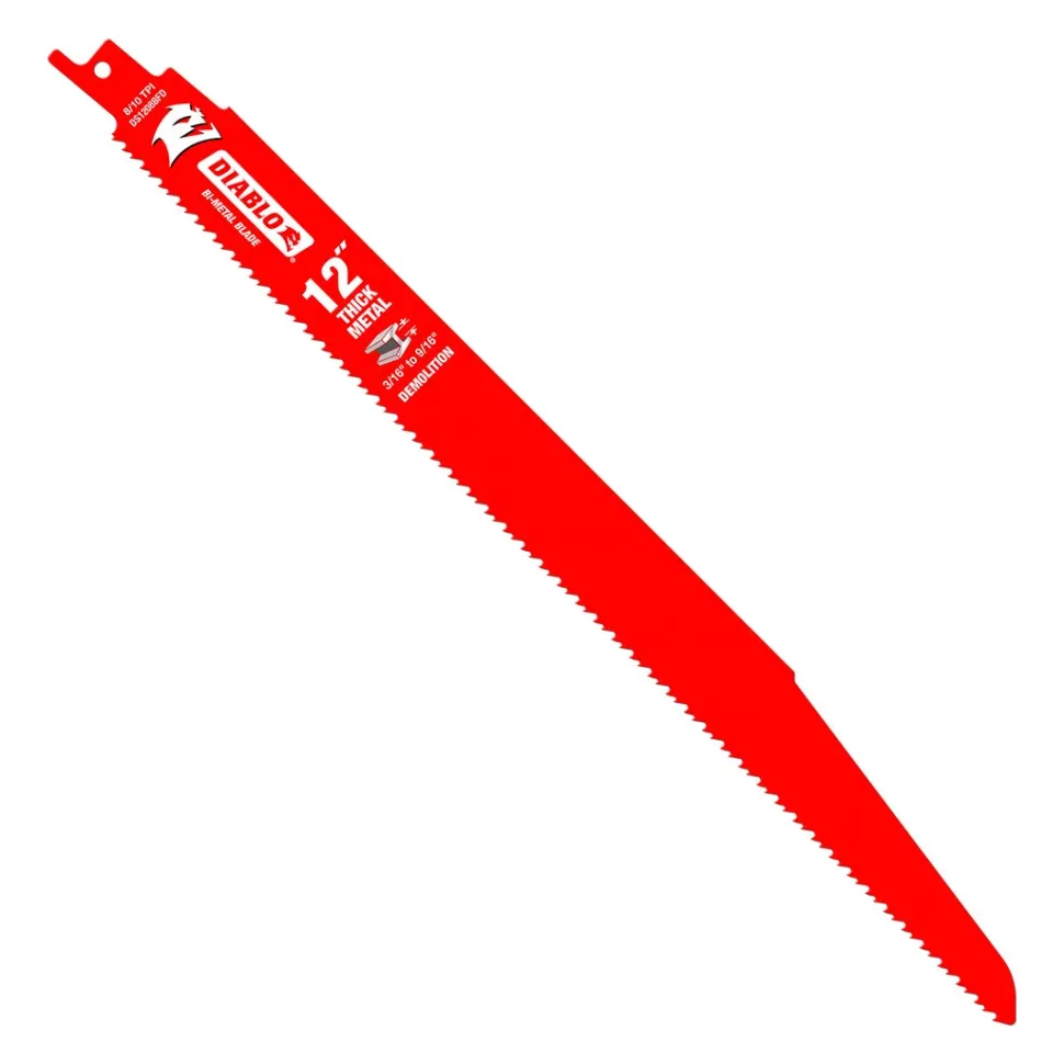Freud Diablo 12" Bi-Metal Recip Blade for Thick Metal/Demolition (3/16" to 9/16") (5-Pack) DS1208BFD5