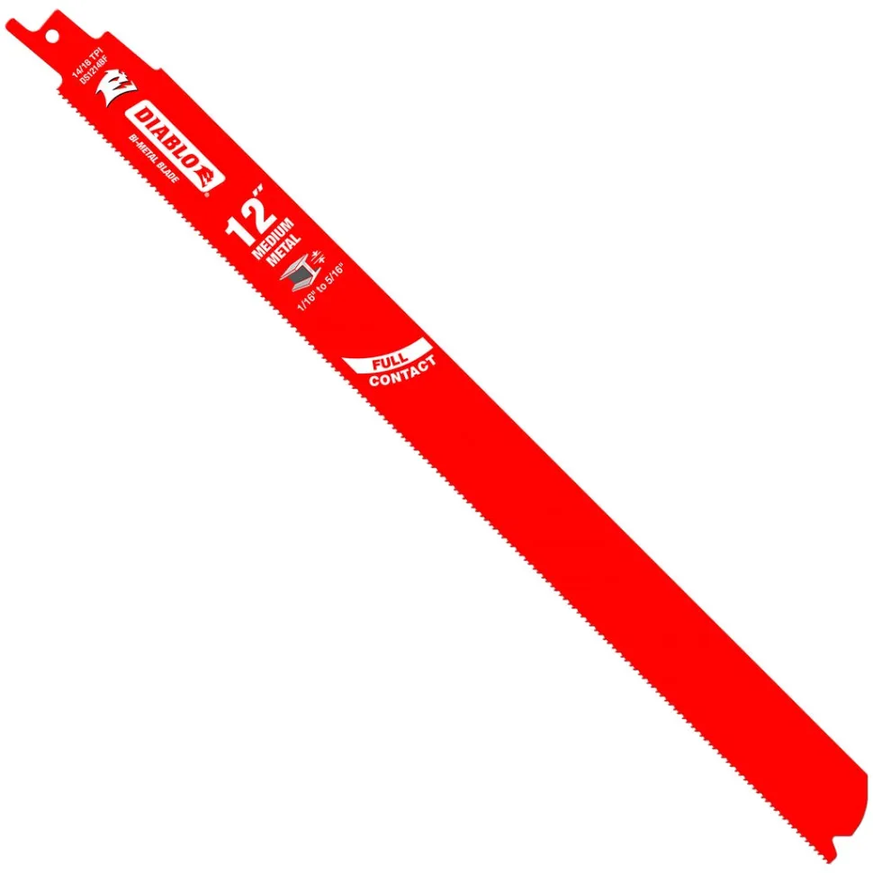 Freud Diablo 12" Bi-Metal Recip Blade for Medium Metal Cutting (3/32" to 5/16") (5-Pack) DS1214BF5