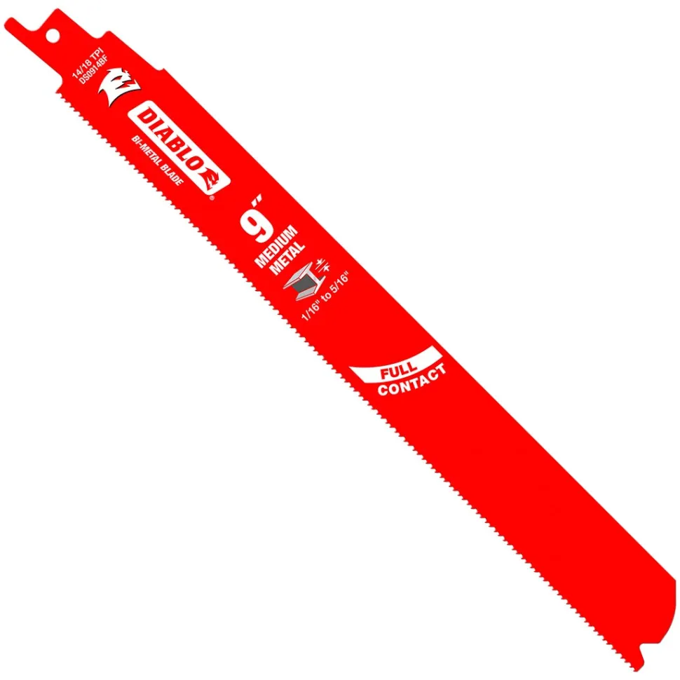 Freud Diablo 9" Bi-Metal Recip Blade for Medium Metal Cutting (3/32" to 5/16") (5-Pack) DS0914BF5
