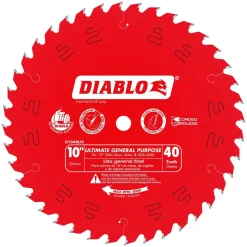 Freud Diablo 10" 40-Tooth Wood Ultimate General Purpose Circular Saw Blade D1040UX