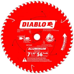 Freud Diablo 7-1/4" x 56 Tooth Thick Aluminum Cutting Saw Blade D0756NA