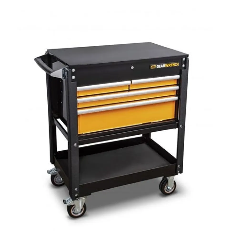 Gearwrench 33" 4 Drawer Black & Orange Utility Cart 83168