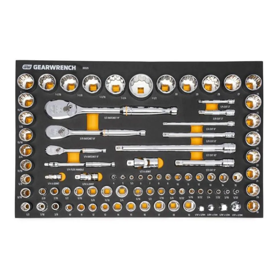 Gearwrench MEGAMOD Mobile Rolling Tool Case w/ Modular Ratcheting Wrench and Bits Sets GWMP100 & GWMSMBS01 & 86529 & 86526 & 86527