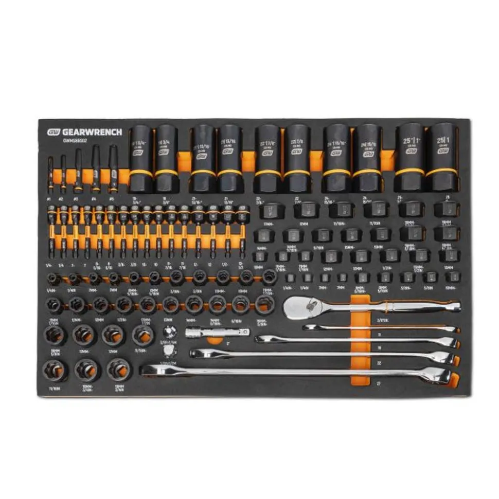Gearwrench MEGAMOD Mobile Rolling Tool Case w/ Modular Master Mechanics Tool Sets GWMP100 & GWMSPLR01 & GWMSBBS02 & 86528 & 86529