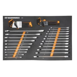 Gearwrench MEGAMOD Mobile Rolling Tool Case w/ Modular Drive Tool, Bit Sockets, and Hex Key Sets GWMP100 & 86529 & 86523 & 86528 & GWMSBSKCBMM