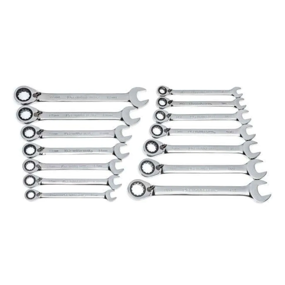 Gearwrench 14 Pice 72-Tooth 12 Point Reversible Ratcheting Combination SAE/Metric Wrench Set 85142