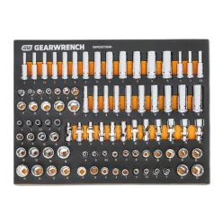 Gearwrench 89 Piece 1/4" Drive Master Metric Socket Set w/ Foam Storage Tray GWMSSKT14MM