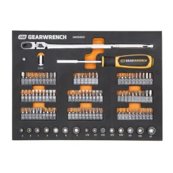 Gearwrench 105 Piece 1/4" Drive Slim Head Mechanics Tool Set w/ Foam Storage Tray GWMSMBS01