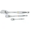 Gearwrench 3 Piece 1/4", 3/8" & 1/2" Drive 90-Tooth Teardrop Ratchet Set 81206T
