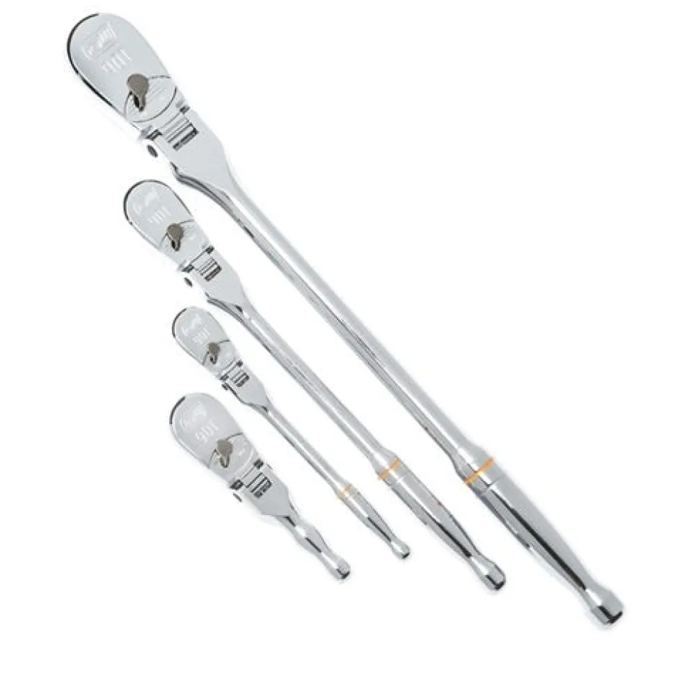 Gearwrench 4 Piece 1/4", 3/8" & 1/2" Drive 90-Tooth Flex Head Teardrop Ratchet Set 81230Te
