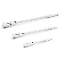 Gearwrench 3 Piece 1/4", 3/8", 1/2" Drive 120XP Locking Flex Head Ratchet Set 81382