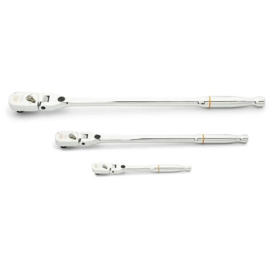 Gearwrench 3 Piece 1/4", 3/8", 1/2" Drive 120XP Locking Flex Head Ratchet Set 81382
