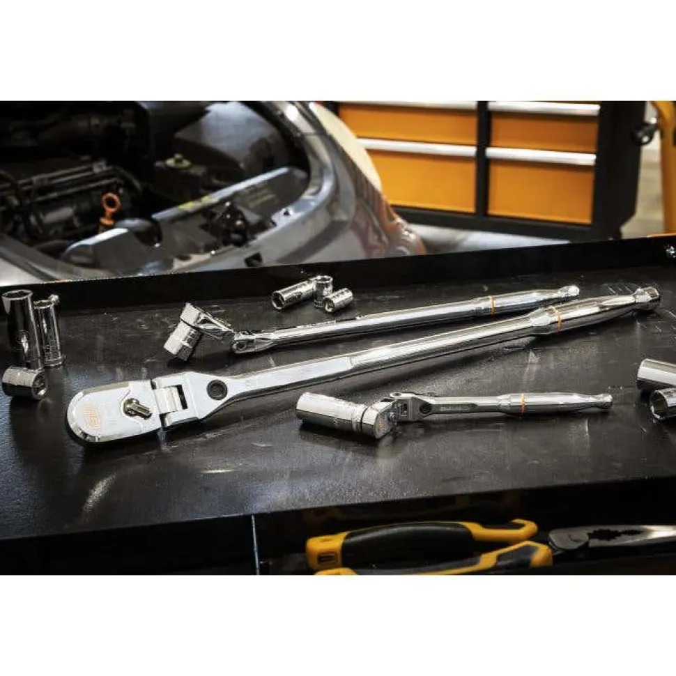 Gearwrench 3 Piece 1/4", 3/8", 1/2" Drive 120XP Locking Flex Head Ratchet Set 81382