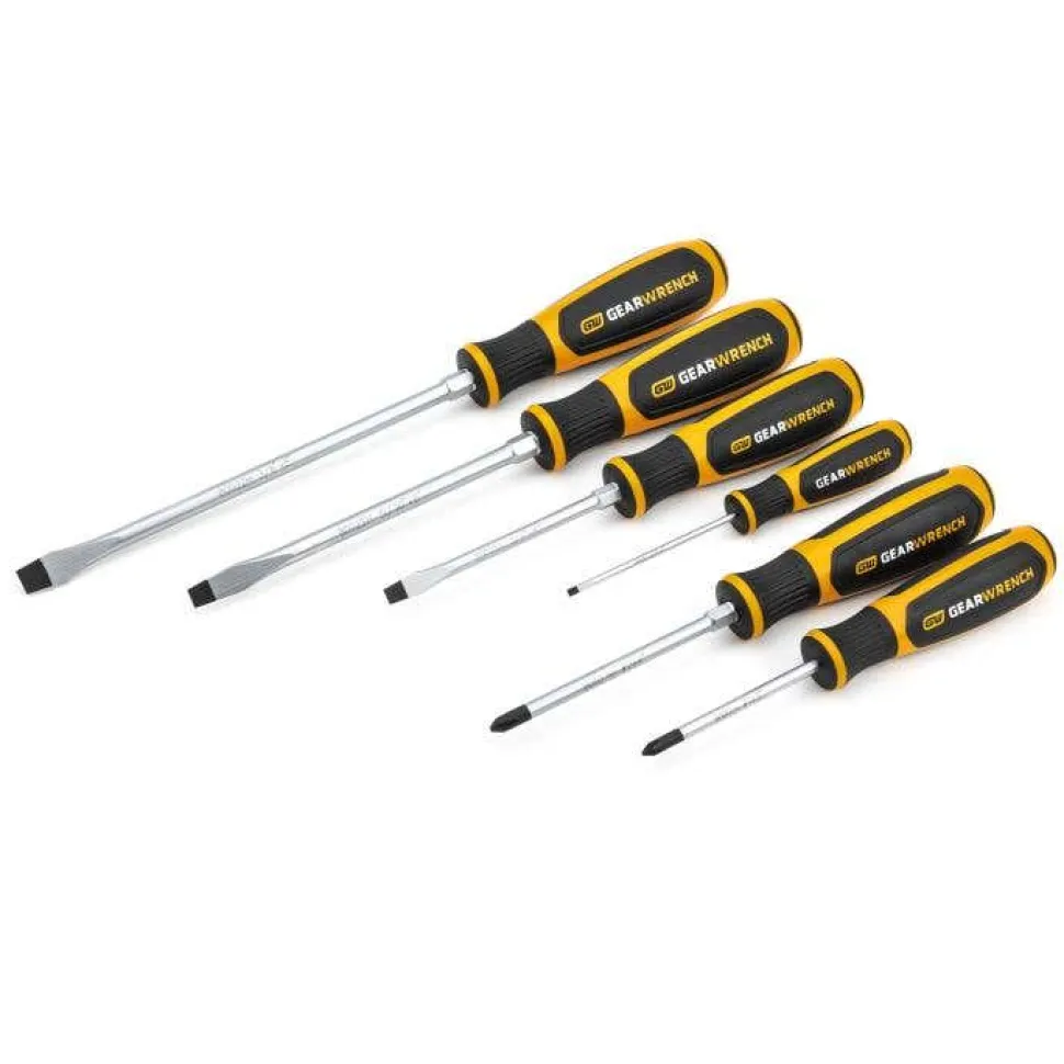 Gearwrench 6 Piece Phillips/Slotted Dual Material Screwdriver Set 80050H