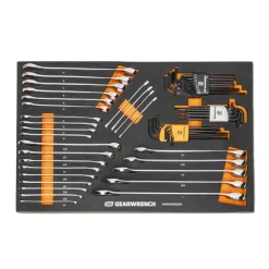 Gearwrench 59 Piece 6 Point Combination Wrench & Hex Key Set w/ Foam Storage Tray GWMSCWS6SAEMM