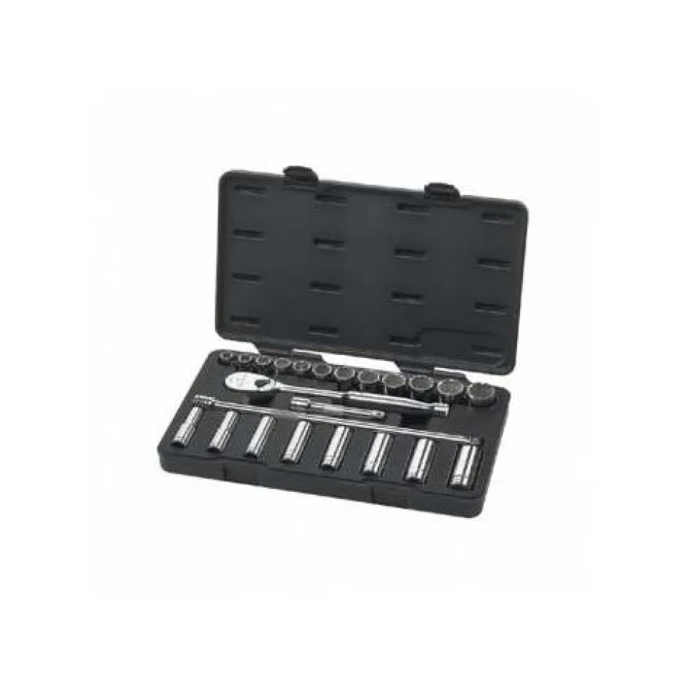 Gearwrench 23 Piece 1/2" SAE Standard & Deep Socket Set 80707