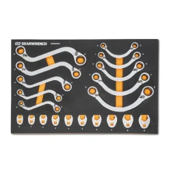 Gearwrench 20 Piece Specialty Ratcheting Metric Wrench Set w/ Foam Storage Tray GWMSSRWMM