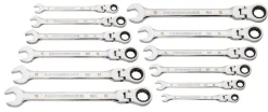 Gearwrench 12 Piece 90-Tooth 12 Point Flex Head Ratcheting Combination Metric Wrench Set 86727