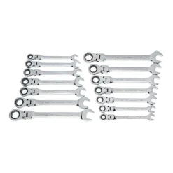 Gearwrench 14 Piece 72-Tooth 12 Point Flex Head Ratcheting Combination SAE/Metric Wrench Set 85141