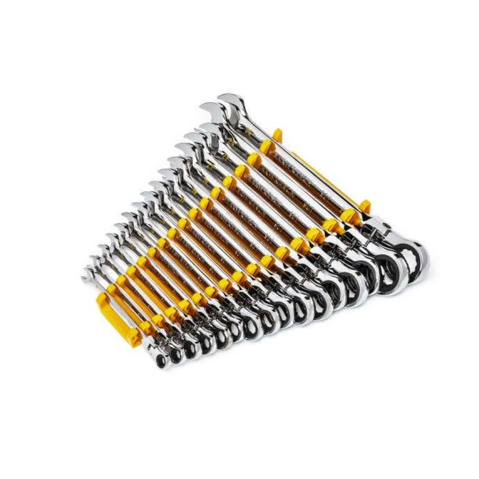 Gearwrench 16 Piece 90-Tooth 12 Point Flex Head Ratcheting Combination Metric Wrench Set 86728