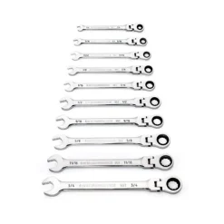 Gearwrench 10 Piece 90-Tooth 12 Point Flex Head Ratcheting Combination SAE Wrench Set 86758