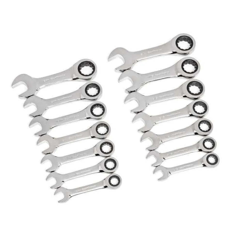 Gearwrench 14 Piece 90-Tooth 12 Point SAE Combination Ratcheting Wrench Set 86959