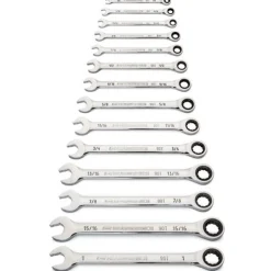 Gearwrench 14 Piece 90-Tooth 12 Point SAE Combination Ratcheting Wrench Set 86959