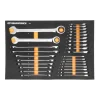 Gearwrench 21 Piece 72-Tooth 12 Point SAE Standard & Stubby Combination Ratcheting Wrench Set w/ Foam Storage Tray 86526