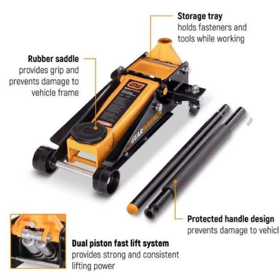 Gearwrench 3 Ton Heavy-Duty Floor Jack GWHDFJ3T