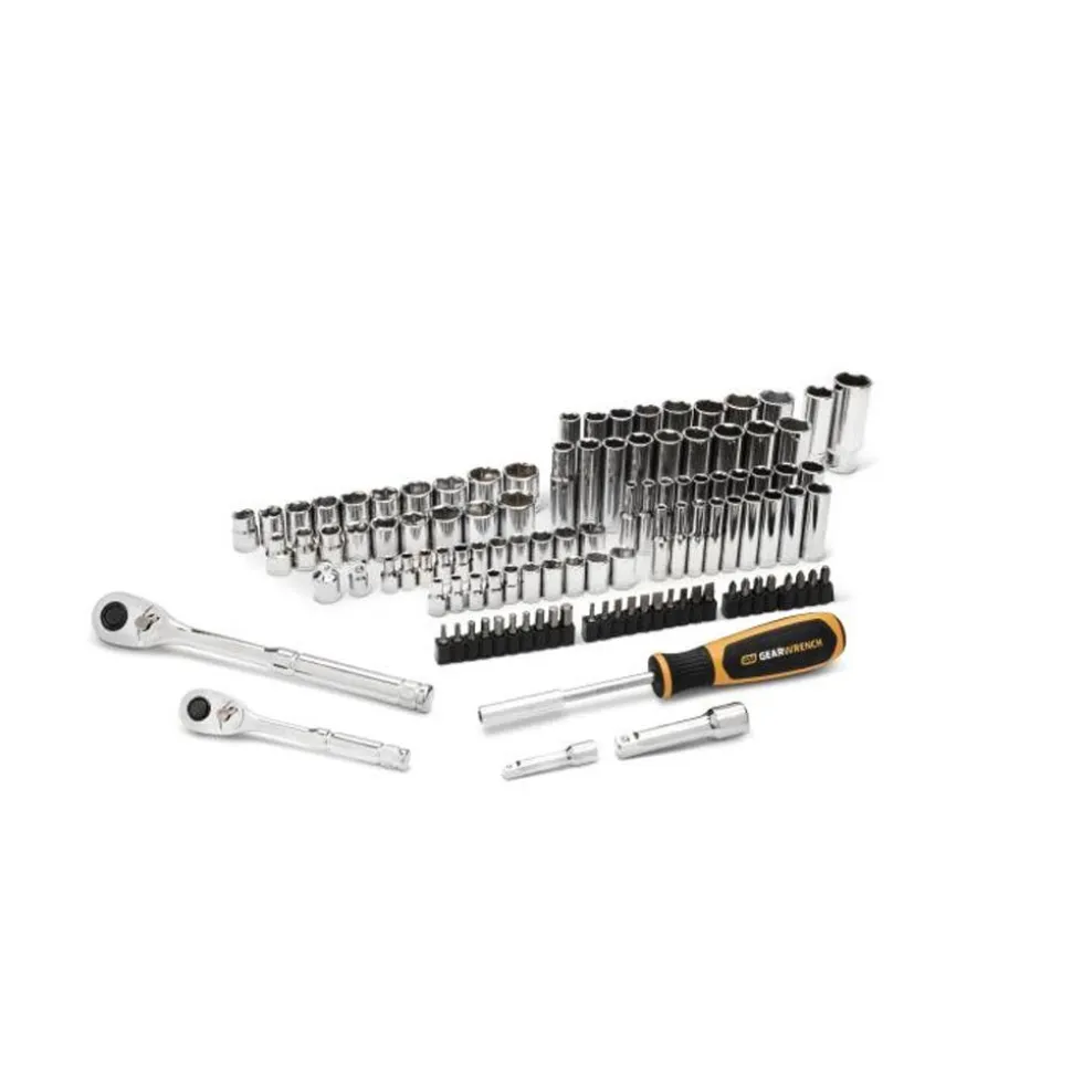 Gearwrench Tools 115 Piece 1/4”, 3/8” Dr. SAE/MM Mechanics Hand Tool Racing Set 88001