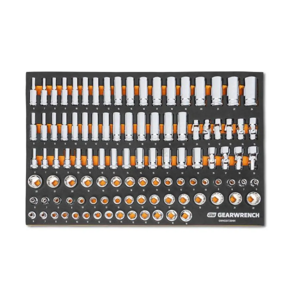 Gearwrench Tools 358 Piece MEGAMOD Metric Mechanics Tool Set in Modular Foam Trays with Rolling Cabinet MEGAMOD358